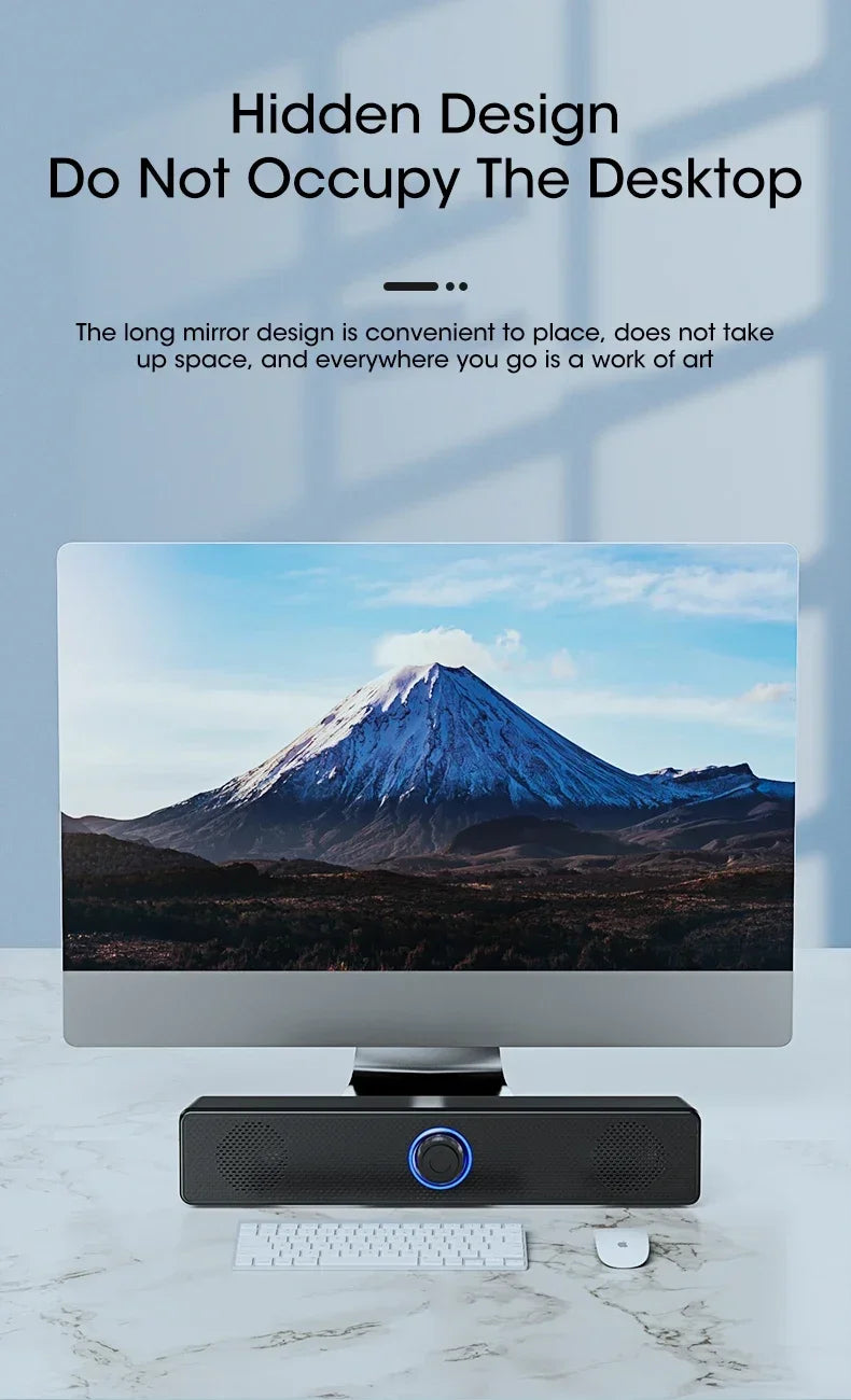 PC Soundbar Bluetooth + USB Powered Gaming Speaker