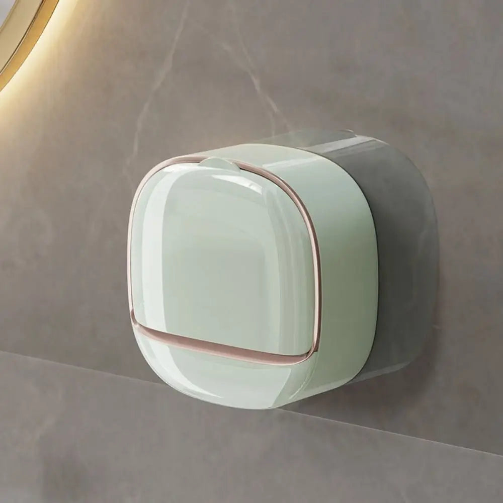Soap Dish with Drainage Box Punch-Free Soap Holder Bathroom Drain Soap Box Flip Drain Soap Storage Case Bathroom Accessories