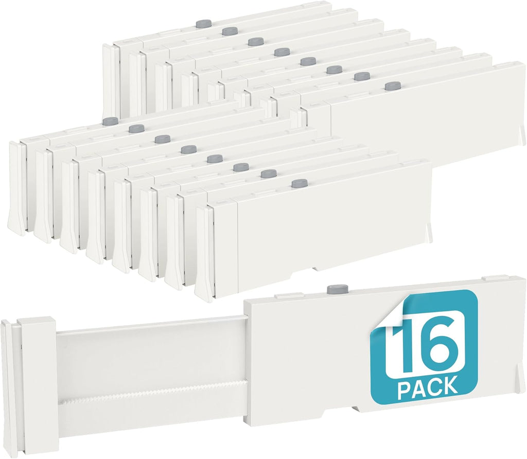 Drawer Dividers for Clothes 8 Pack, Adjustable 4" High Expandable from 11.6"-17" Dresser Drawer Organizer, Plastic Drawers Separators for Dresser, Baby Clothes, Kitchen and Office Storage