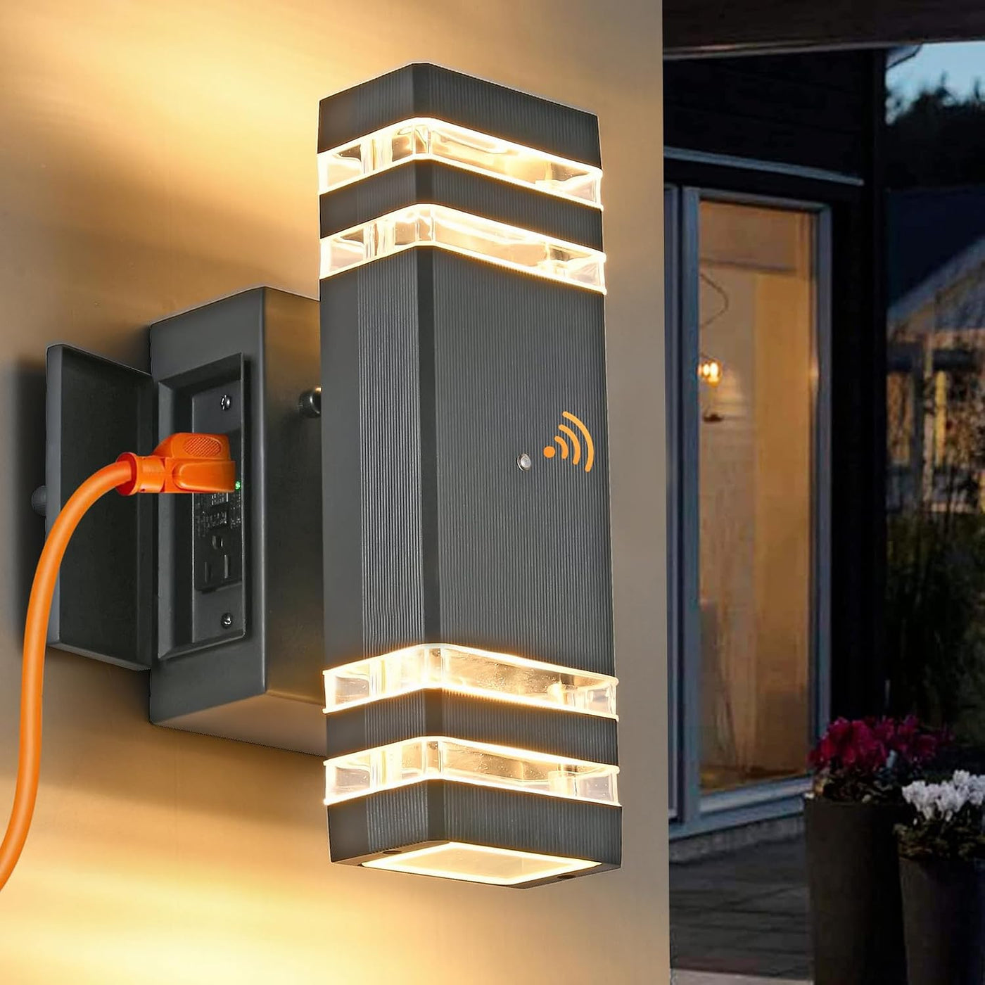 4 Pack Dusk to Dawn Outdoor Wall Lights, 3000K Warm White Exterior Lighting Fixtures, up and down Porch Lights Outdoor, Waterproof outside Lights for House Porch Garage