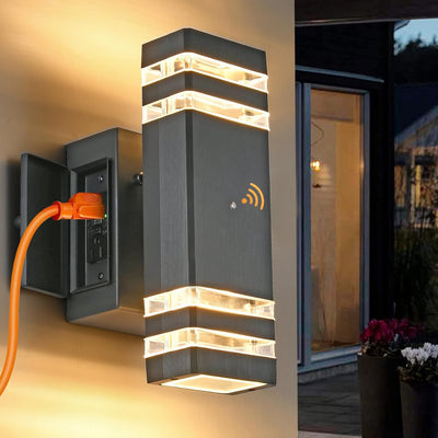 4 Pack Dusk to Dawn Outdoor Wall Lights, 3000K Warm White Exterior Lighting Fixtures, up and down Porch Lights Outdoor, Waterproof outside Lights for House Porch Garage