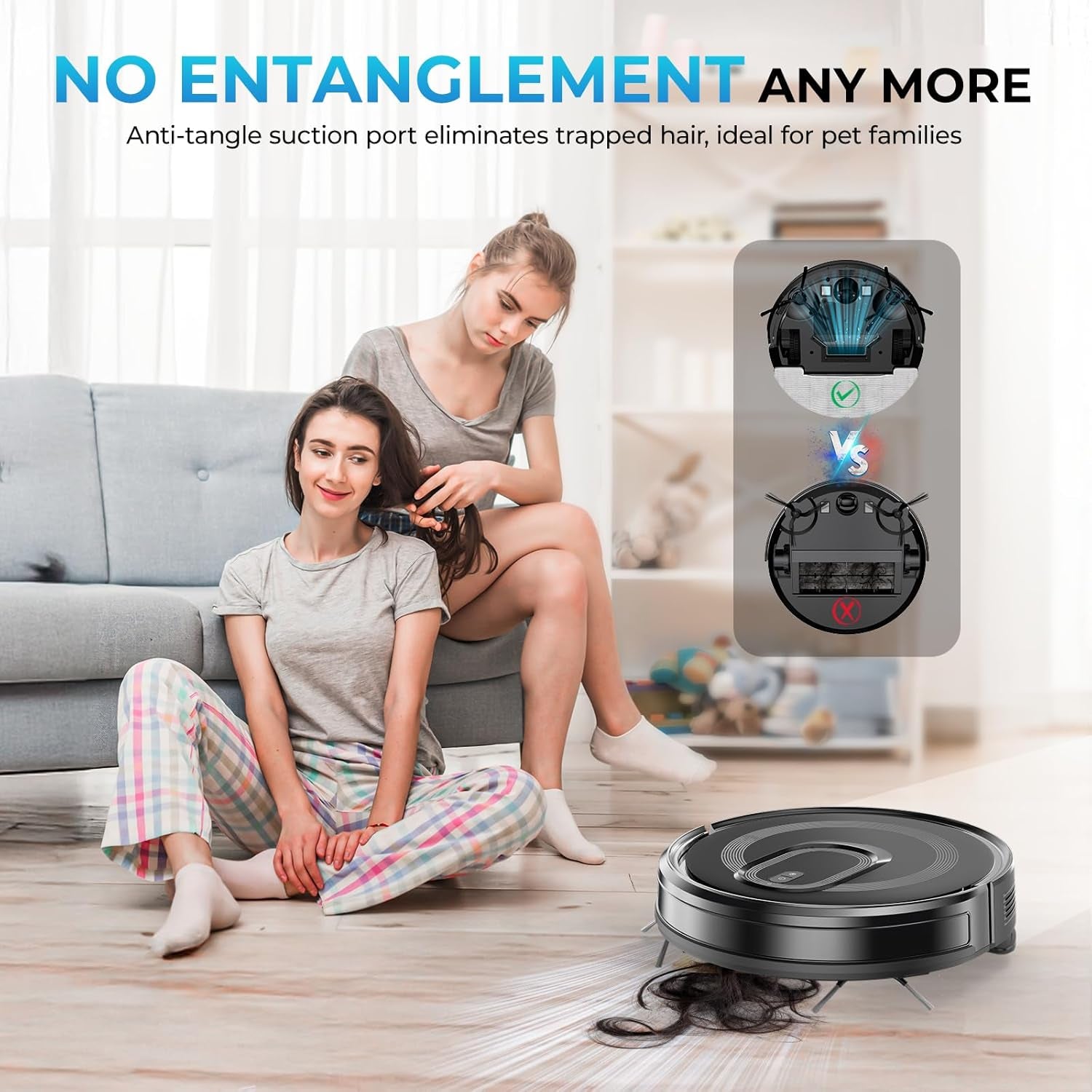 Robot Vacuum and Mop Combo, 2 in 1 Mopping Robot Vacuum Cleaner, 4200Pa Powerful Suction, Multi-Surface Cleaning, Obstacle Avoidance, Self-Charging, Easy to Use, App & Voice Control, Works with Alexa