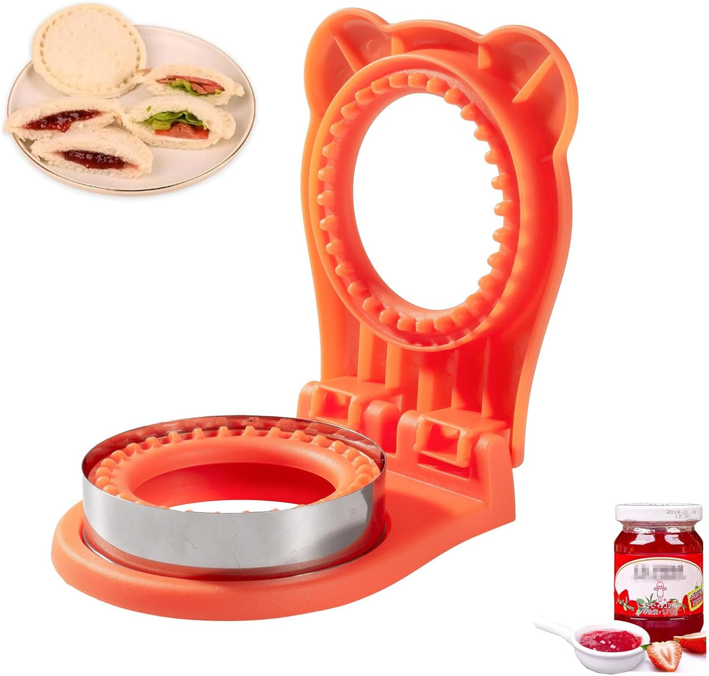 Uncrustable Sandwich Maker,Sandwiches Pocket Circle Shape 3.7Inch Sandwich Cutter and Sealer,Sandwich Cutter for Kids Breakfast and Lunchboxes (Grey)