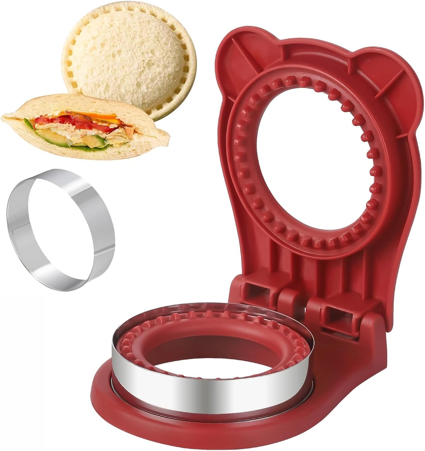 Uncrustable Sandwich Maker,Sandwiches Pocket Circle Shape 3.7Inch Sandwich Cutter and Sealer,Sandwich Cutter for Kids Breakfast and Lunchboxes (Grey)