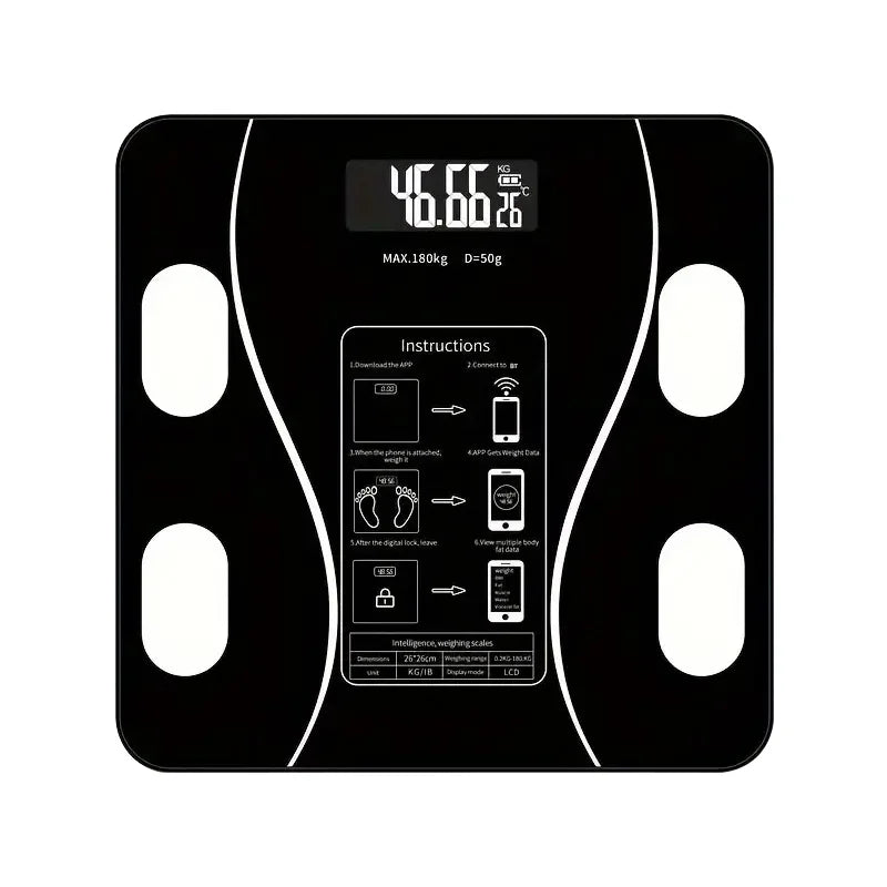 Smart Body Fat Scale Wireless LED Digital Bathroom Weight Scale Body Composition Analyzer Testing Scale