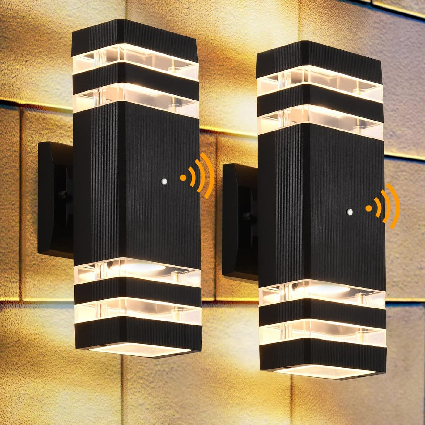 4 Pack Dusk to Dawn Outdoor Wall Lights, 3000K Warm White Exterior Lighting Fixtures, up and down Porch Lights Outdoor, Waterproof outside Lights for House Porch Garage