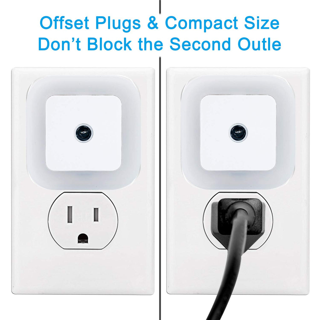 LED Night Light Lamp with Smart Sensor Dusk to Dawn Sensor, Daylight White, 0.5W Plug-In, 6-Pack