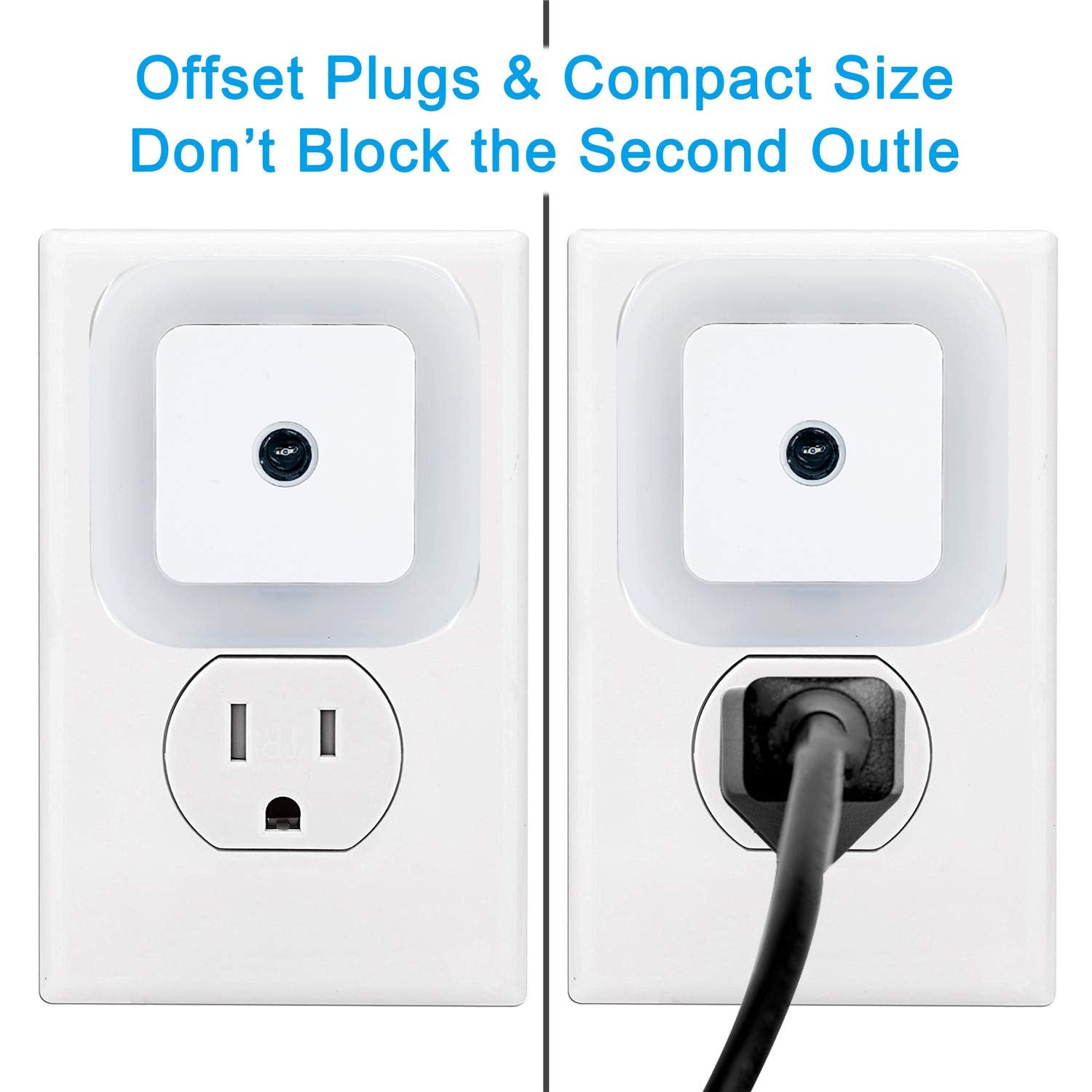 LED Night Light Lamp with Smart Sensor Dusk to Dawn Sensor, Daylight White, 0.5W Plug-In, 6-Pack