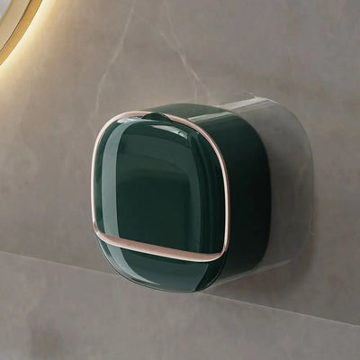 Soap Dish with Drainage Box Punch-Free Soap Holder Bathroom Drain Soap Box Flip Drain Soap Storage Case Bathroom Accessories