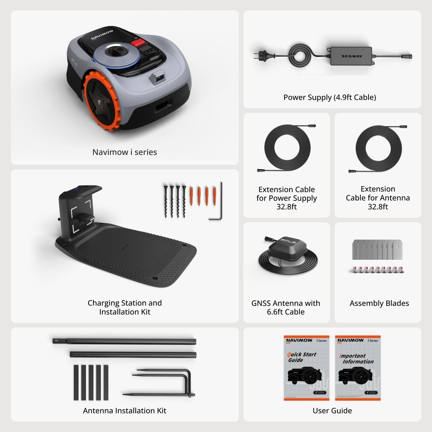 Segway  I105N Robot Lawn Mower Perimeter Wire Free 1/8 Acre Rtk+Vision Robotic Lawnmower, Ai-Assisted Mapping, Virtual Boundary, APP Control, 58Db(A) Quiet, Multi-Zone Management