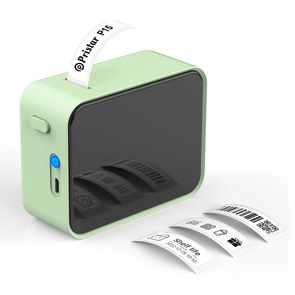 Portable Label Printer Mini Bluetooth Labeling Machine DIY Adhesive Label Stickers Thermal Printer or 5PK White Label Tapes