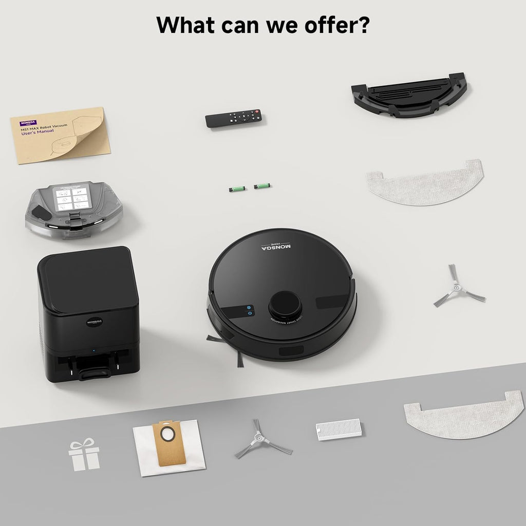 Robot Vacuum and Mop Combo, 5000Pa Robotic Vacuum with 3.5L Self Emptying Station, Lidar Navigation Robot Vacuum Cleaner, 180Mins Runtime, App/Remote/Voice Control, for Hard Floors and Carpets