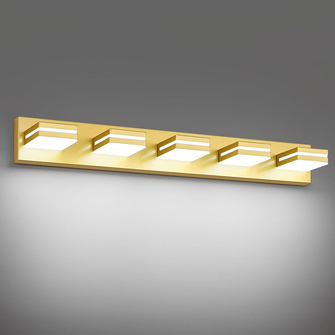 Modern LED Bathroom Lights Fixtures(3-Light),Metal Black Acrylic Wall Lighting,Vanity Lights for Bathroom over Mirror(6000K 16In