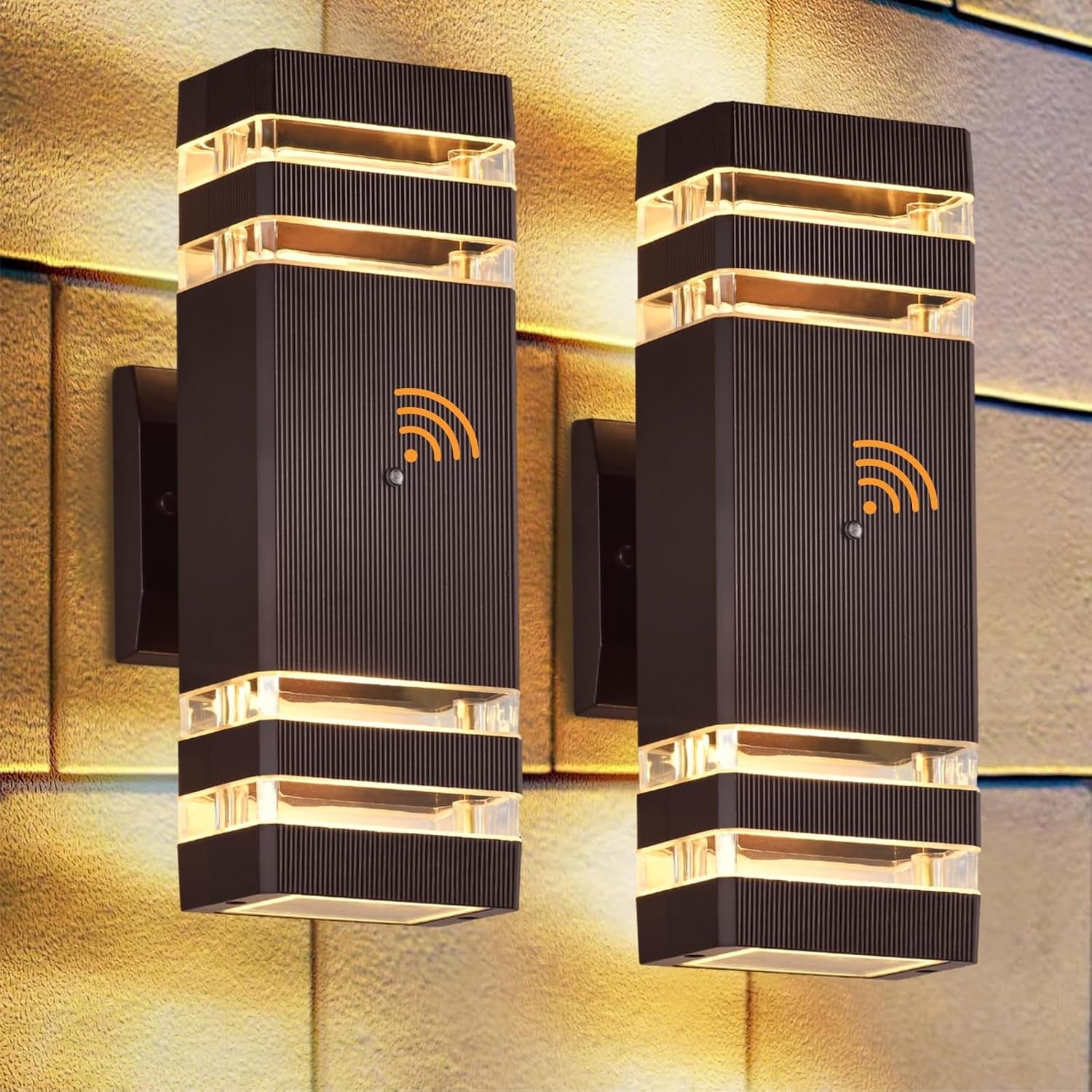 4 Pack Dusk to Dawn Outdoor Wall Lights, 3000K Warm White Exterior Lighting Fixtures, up and down Porch Lights Outdoor, Waterproof outside Lights for House Porch Garage