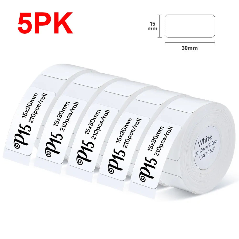 Portable Label Printer Mini Bluetooth Labeling Machine DIY Adhesive Label Stickers Thermal Printer or 5PK White Label Tapes