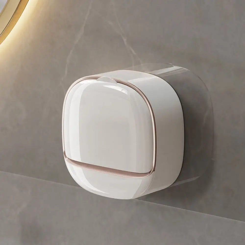Soap Dish with Drainage Box Punch-Free Soap Holder Bathroom Drain Soap Box Flip Drain Soap Storage Case Bathroom Accessories