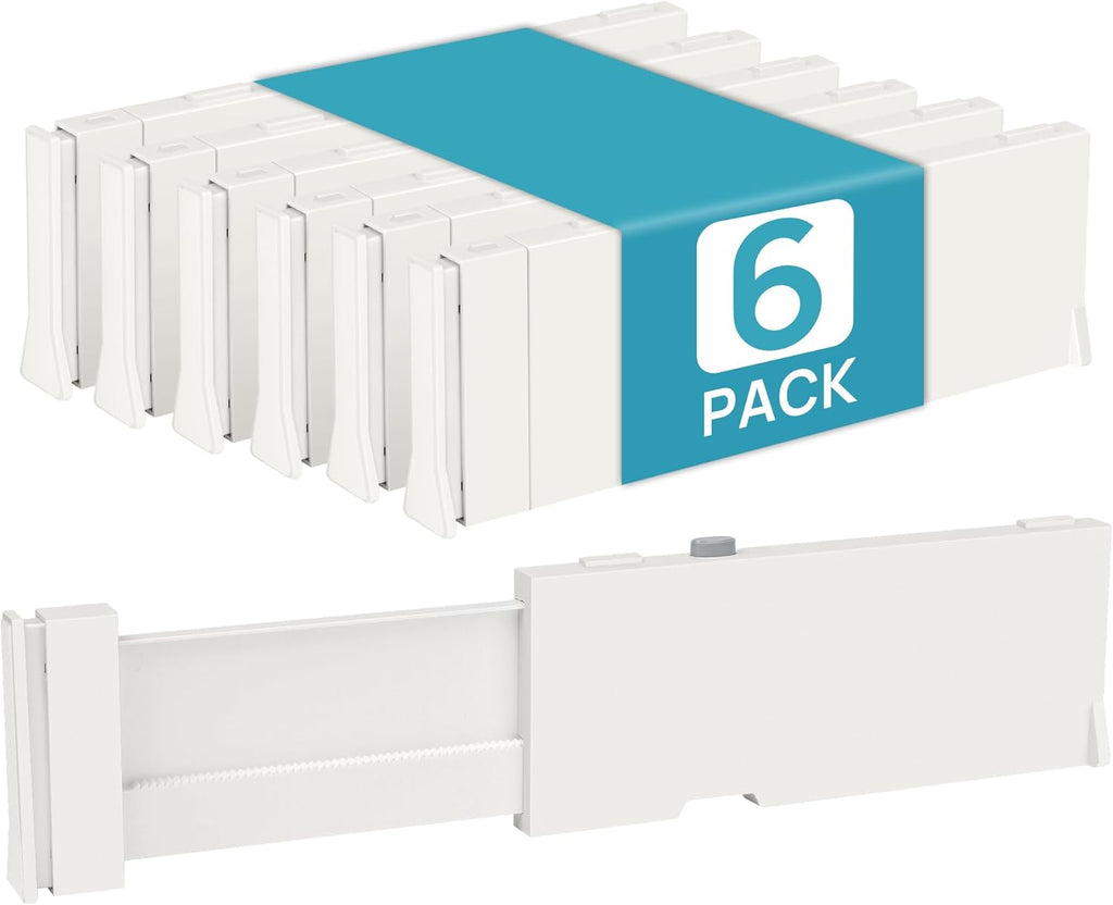 Drawer Dividers for Clothes 8 Pack, Adjustable 4" High Expandable from 11.6"-17" Dresser Drawer Organizer, Plastic Drawers Separators for Dresser, Baby Clothes, Kitchen and Office Storage