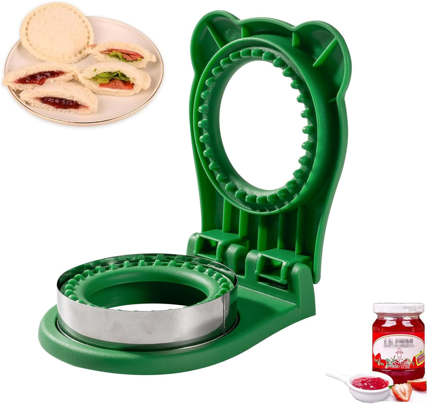 Uncrustable Sandwich Maker,Sandwiches Pocket Circle Shape 3.7Inch Sandwich Cutter and Sealer,Sandwich Cutter for Kids Breakfast and Lunchboxes (Grey)