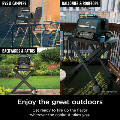 | Woodfire Series | 7-In-1 (Grill, BBQ, Roast, Air Fry, Dehydrate, Broil, Smoke) | Portable & Weather Resistant | Cook up to 6 Steaks & 30 Hot Dogs | Woodfire Pellets Included | OG701