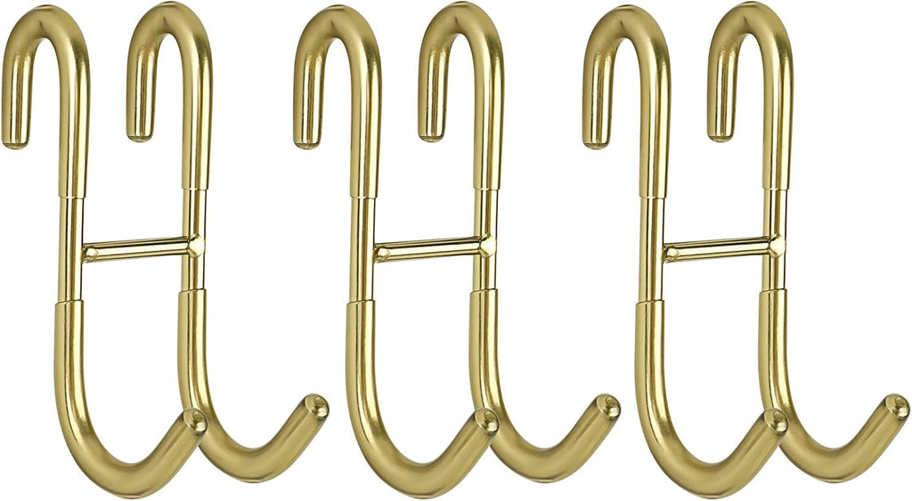 Shower Door Hooks (3-Pack), Towel Hooks for Bathroom Frameless Glass Door, Shower Squeegee Hooks, Silver