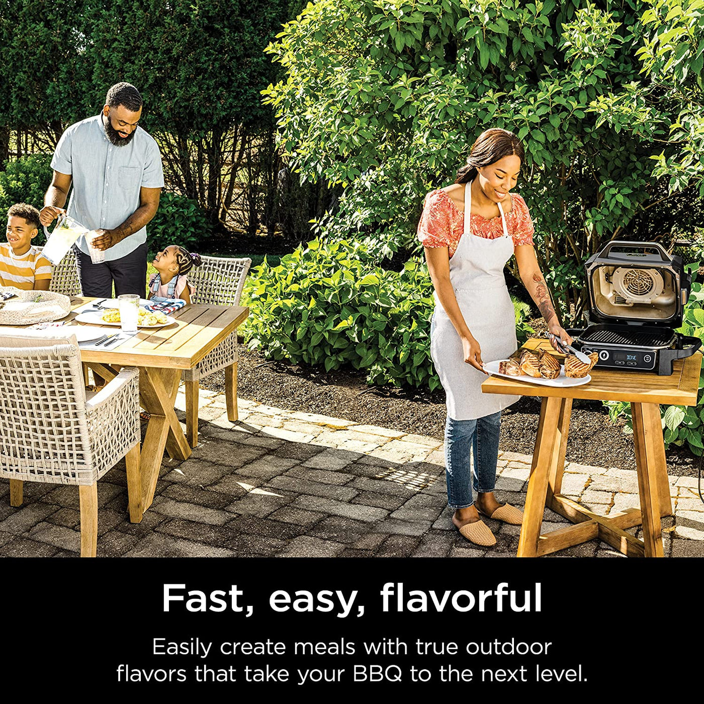 | Woodfire Series | 7-In-1 (Grill, BBQ, Roast, Air Fry, Dehydrate, Broil, Smoke) | Portable & Weather Resistant | Cook up to 6 Steaks & 30 Hot Dogs | Woodfire Pellets Included | OG701